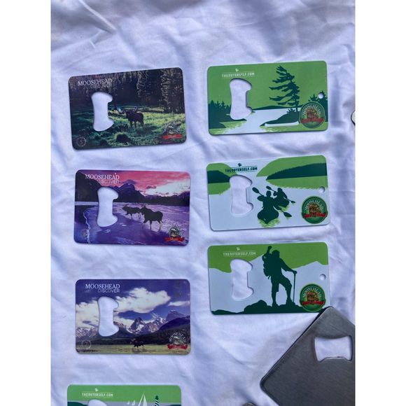 Lot of 22 Moosehead Bottle Openers - Credit Card & Coaster Openers Vintage - Picture 4 of 12